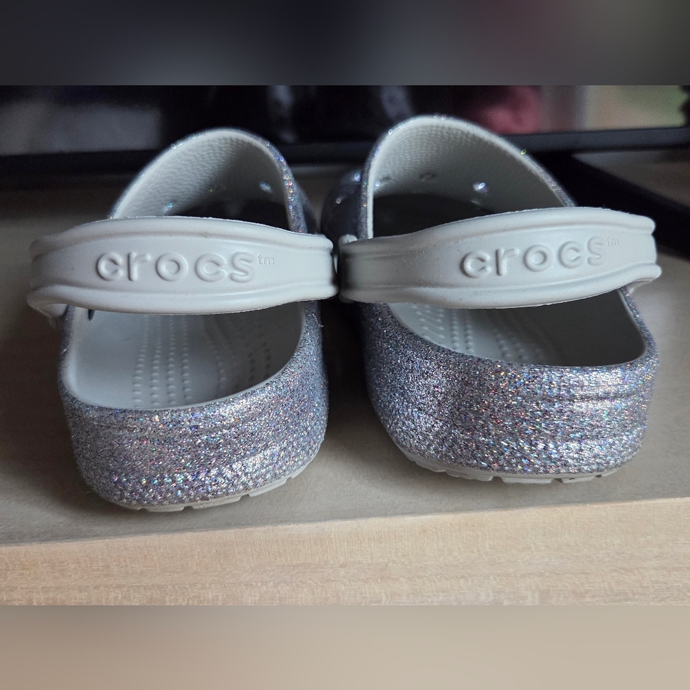 Crocs Baya Festival Silver Glitter Clog Women Sz 11 (Jibbitz NOT Included) - Picture 4 of 12